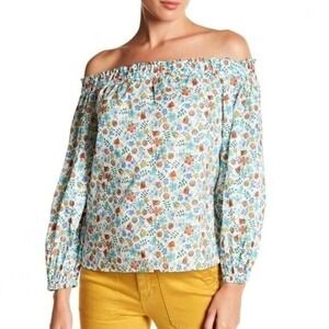 J.Crew Liberty Edenham Floral Off Shoulder Blouse Size 4 Multicolor Cotton Top